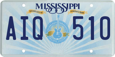 MS license plate AIQ510