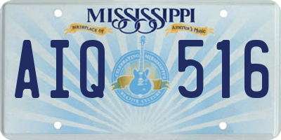 MS license plate AIQ516