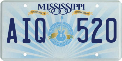 MS license plate AIQ520