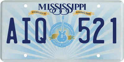 MS license plate AIQ521