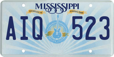 MS license plate AIQ523
