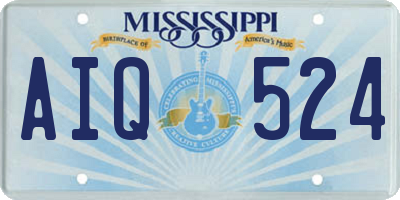 MS license plate AIQ524