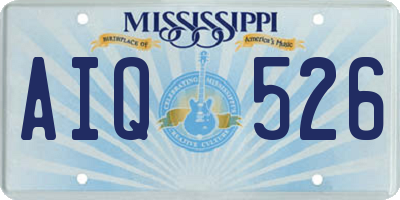 MS license plate AIQ526