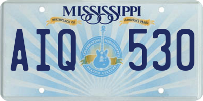 MS license plate AIQ530