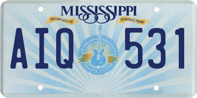 MS license plate AIQ531