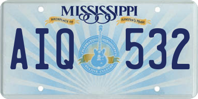 MS license plate AIQ532