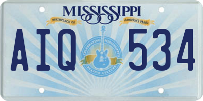 MS license plate AIQ534