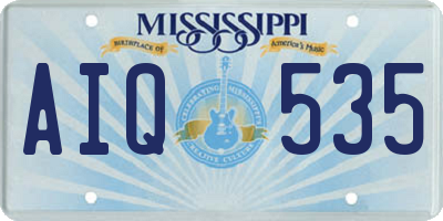 MS license plate AIQ535