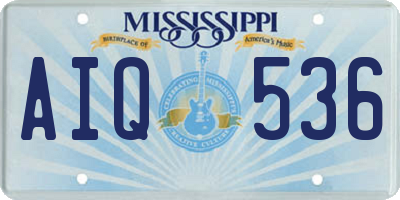 MS license plate AIQ536