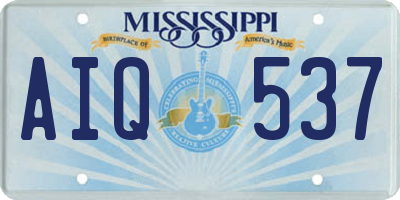 MS license plate AIQ537