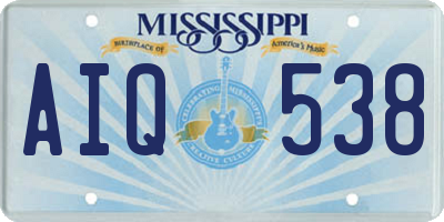 MS license plate AIQ538