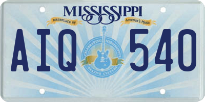 MS license plate AIQ540