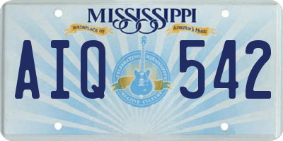 MS license plate AIQ542