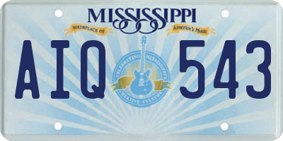 MS license plate AIQ543
