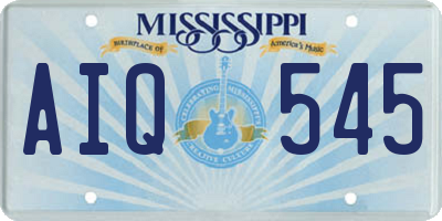 MS license plate AIQ545