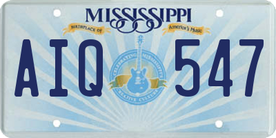 MS license plate AIQ547