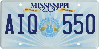MS license plate AIQ550
