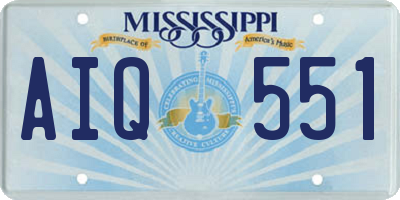 MS license plate AIQ551