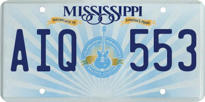 MS license plate AIQ553