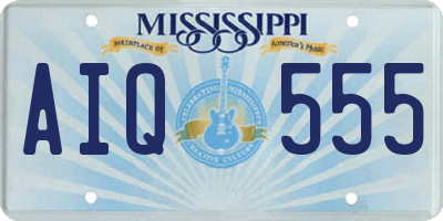MS license plate AIQ555