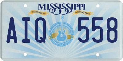 MS license plate AIQ558