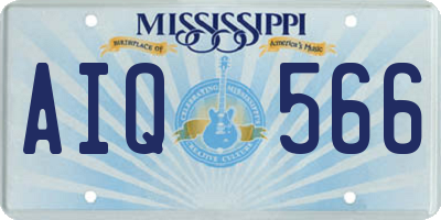 MS license plate AIQ566