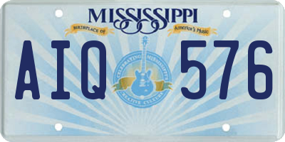 MS license plate AIQ576