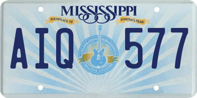 MS license plate AIQ577