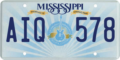 MS license plate AIQ578