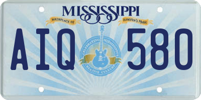 MS license plate AIQ580