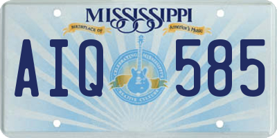 MS license plate AIQ585