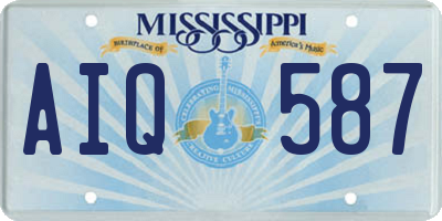 MS license plate AIQ587