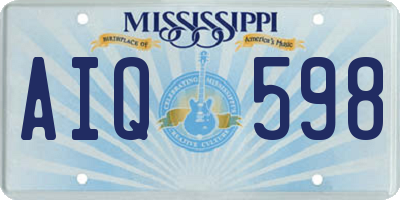 MS license plate AIQ598