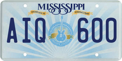 MS license plate AIQ600