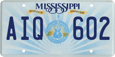 MS license plate AIQ602