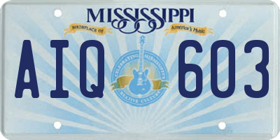 MS license plate AIQ603
