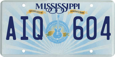 MS license plate AIQ604