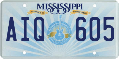 MS license plate AIQ605