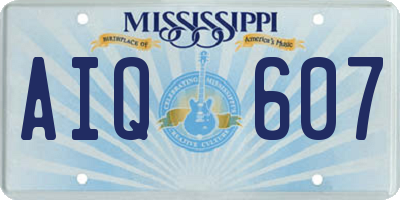 MS license plate AIQ607
