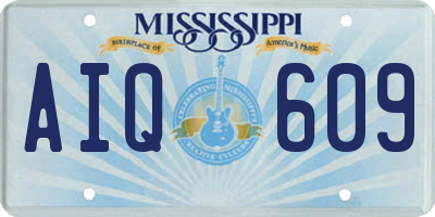 MS license plate AIQ609