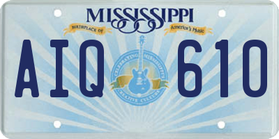 MS license plate AIQ610