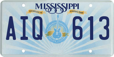 MS license plate AIQ613