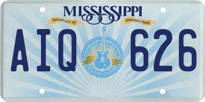 MS license plate AIQ626