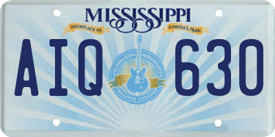 MS license plate AIQ630