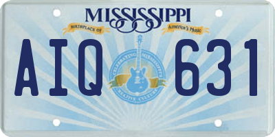 MS license plate AIQ631