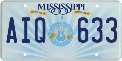 MS license plate AIQ633