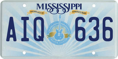 MS license plate AIQ636