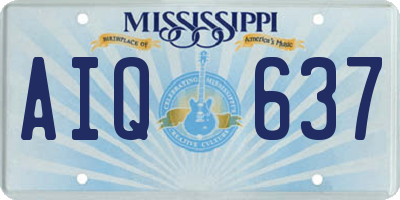 MS license plate AIQ637