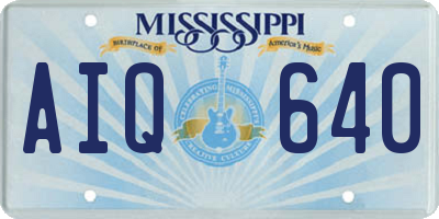 MS license plate AIQ640