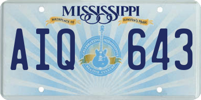 MS license plate AIQ643